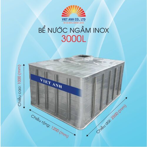 Bể nước ngầm Inox Việt Anh 3000l
