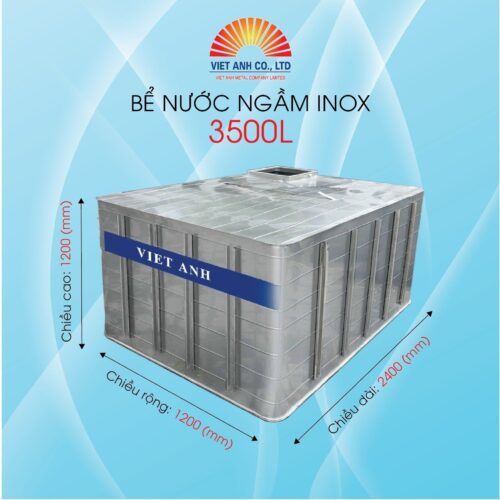 Bể nước ngầm Inox Việt Anh 3500l