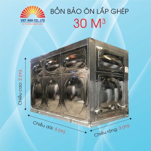 Bồn bảo ôn lắp ghép Inox Việt Anh 30m3
