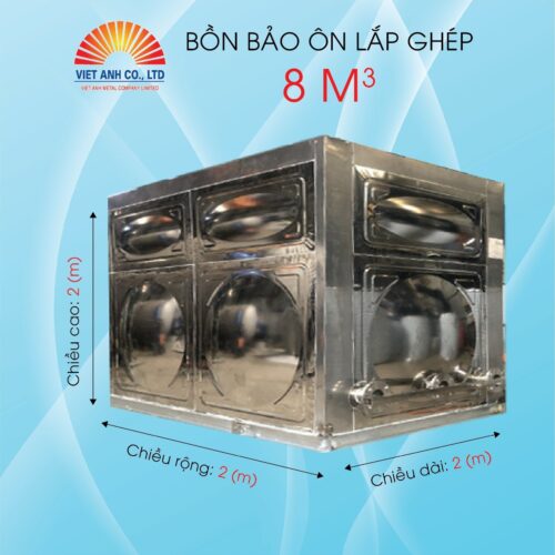 Bồn bảo ôn lắp ghép Inox Việt Anh 8m3