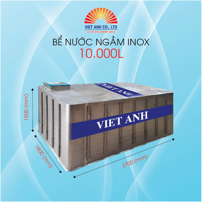 Bể nước ngầm inox Việt Anh 10000l Bể nước ngầm inox Việt Anh 10000l