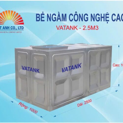 Bể Nước Ngầm Inox Công Nghệ Cao 2,5m3