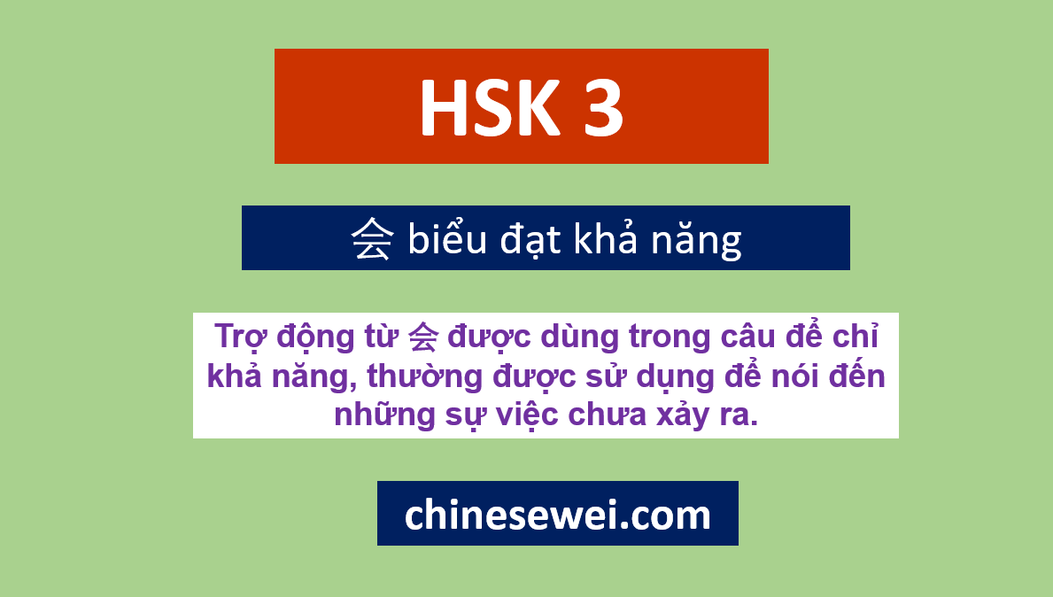 Ngữ pháp HSK 3 会 biểu đạt khả năng