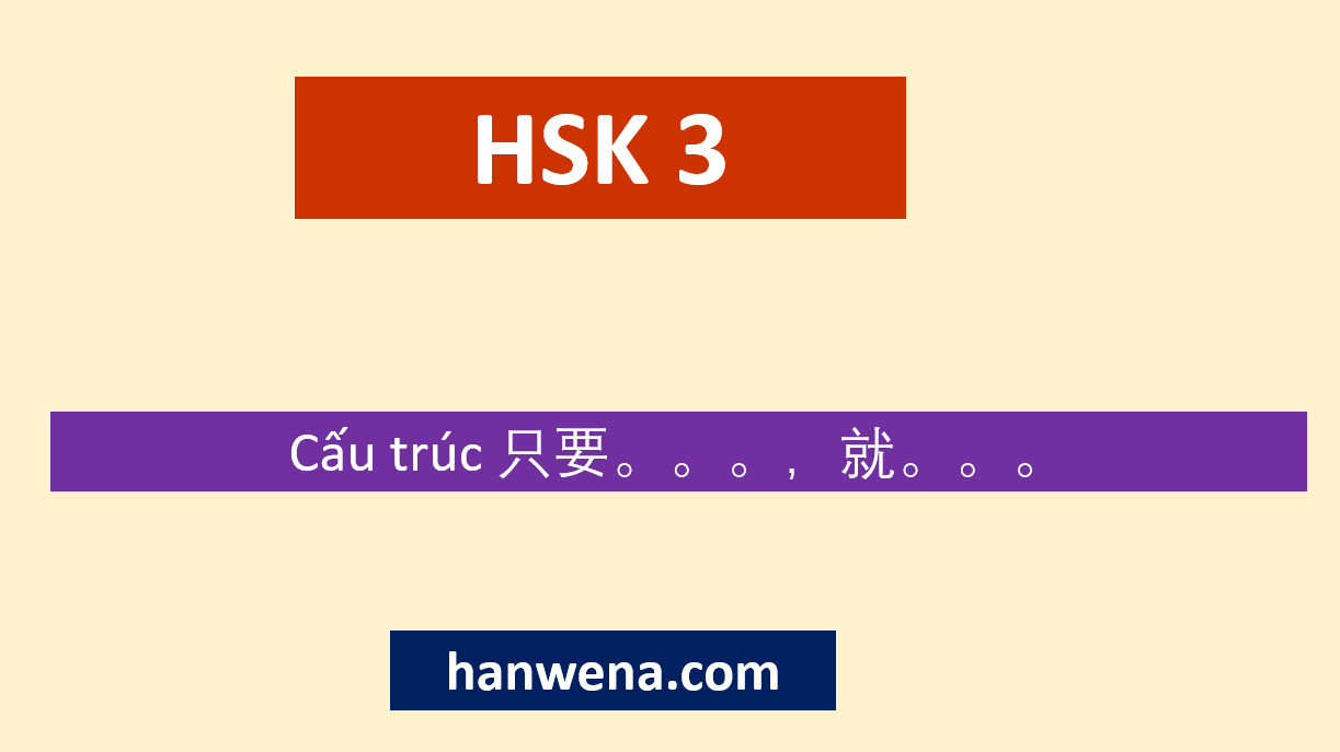 Ngữ pháp Tiếng Trung HSK 3 Cấu trúc 只要。。。，就。。。