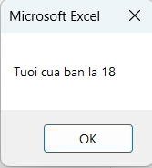 Inputbox - Msgbox kết quả số