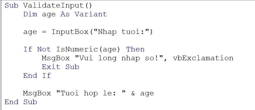 Inputbox - kiểm tra nhập số