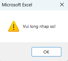 Inputbox - thông báo cần nhập số