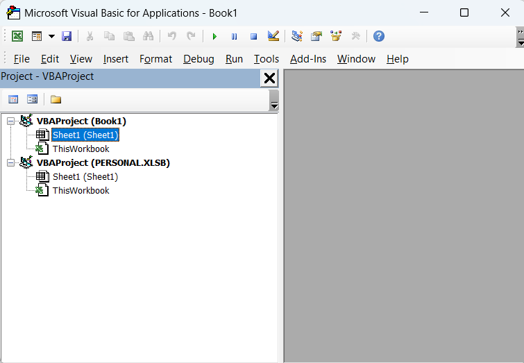 Trình soạn thảo Visual Basic trong Excel