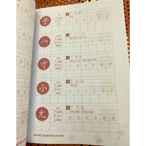 Combo Vở Tập Viết 214 Bộ Thủ + Sách Nhớ Nhanh 214 Bộ Thủ Chữ Hán NHT Books tập viết bộ thủ