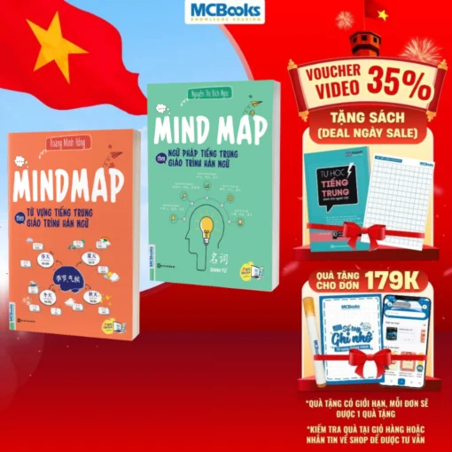 Sách - Combo Mindmap ngữ pháp tiếng Trung và Mindmap từ vựng tiếng Trung theo giáo trình Hán ngữ