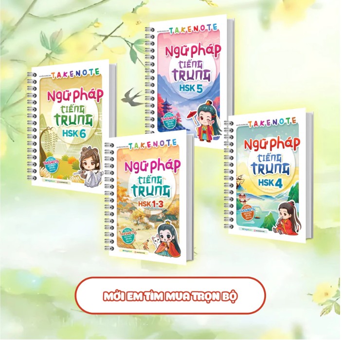 Sách Combo Takenote Ngữ pháp tiếng Trung HSK 1-6 (4 cuốn) mô tả 5