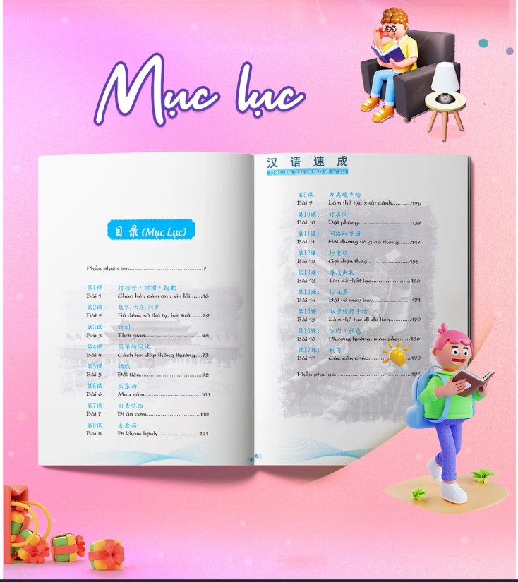 Sách-Tự học tiếng Trung cho người mới bắt đầu (2 màu) MC Books -mục lục