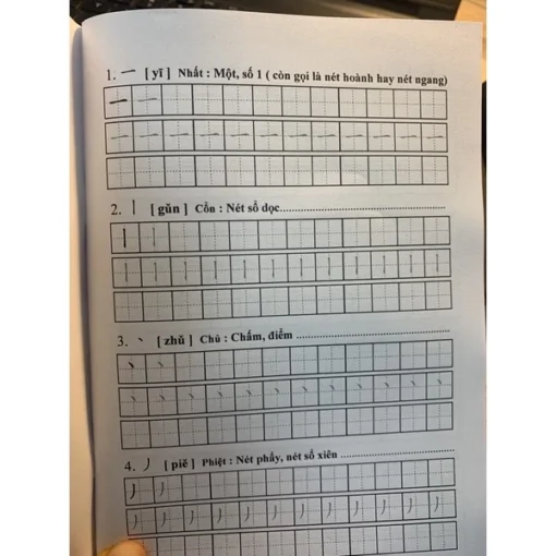 [Sổ tay học 214 bộ thủ qua hình ảnh] Học 214 bộ thủ chữ hán nhanh trong 1 tuần _nôi dung các nét